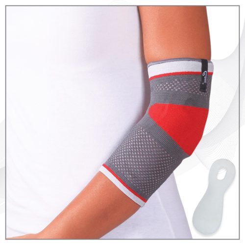 KB 535 - იდაყვის ტრიკოტაჟის ბანდაჟი, ფიქსატორი (სილიკონის ჩანართით)