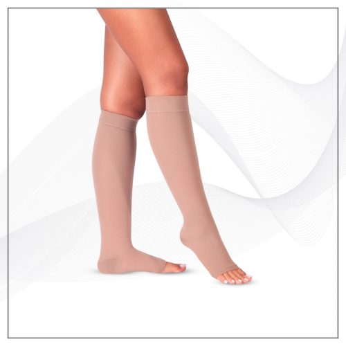 Compression stockings MS 200-100 (knee-length, cut at the toes) 18-22mmHg